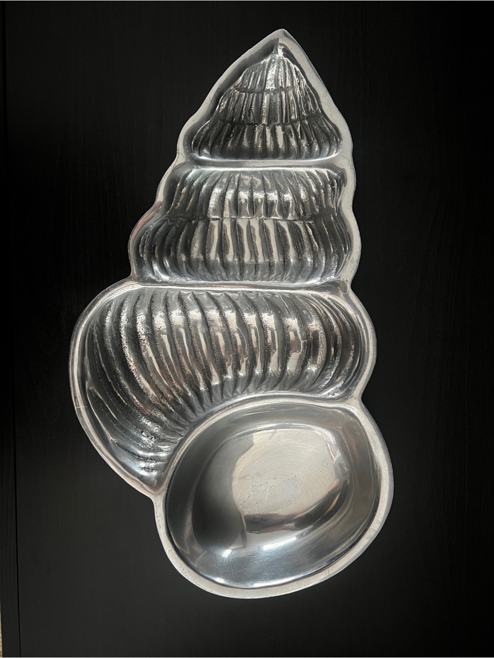 Silver Conch Shell Serving Tray Cast Aluminum Metal by Target
